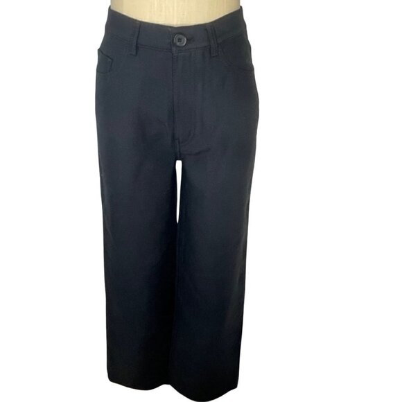 & OTHER STORIES Wide Leg Pants wool blend black size 4 NWT